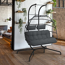 Avis Idmarket Fauteuil oeuf su 2p rotin.gris
