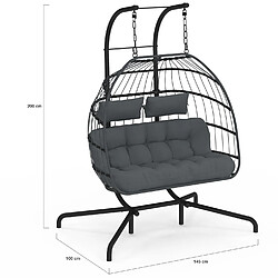 Acheter Idmarket Fauteuil oeuf su 2p rotin.gris