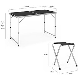 Avis Idmarket Table camping réglable 4 tab