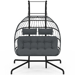 Idmarket Fauteuil oeuf su 2p rotin.gris pas cher