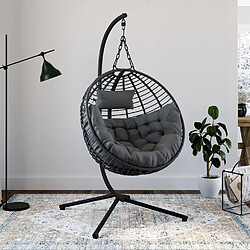 Avis Idmarket Fauteuil rond sus gris
