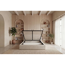 Acheter Casanova Lit coffre tissu chenille Beige 200x200cm