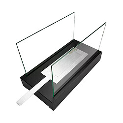 Gmt Cheminée bioéthanol Glow noire avec verre – design compact pour intérieur et extérieur pas cher
