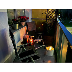 Gmt Cheminée bioéthanol Moon Mini blanche sur pied – design compact pour intérieur et extérieur pas cher