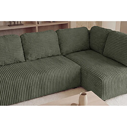 Acheter Casanova Canapé d'angle gros velours côtelé 4 places Droit Vert