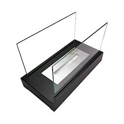 Acheter Gmt Cheminée bioéthanol Glow noire avec verre – design compact pour intérieur et extérieur