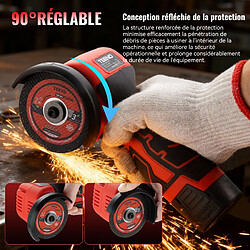 TEENO meuleuse angle 19500rpm, disqueuse sans fil 76mm, 2x2000mAh, 6 disques pas cher