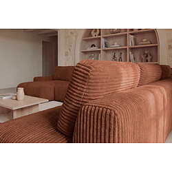 Acheter Casanova Canapé panoramique gros velours côtelé 5 places Droit Terracotta
