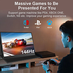 Acheter Moniteur portable FOPO S6, 15,6", 144 Hz, IPS, 1920 x 1080, 16:9, USB-C, mini HDMI, noir