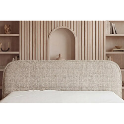 Casanova Lit coffre tissu chenille Beige 200x200cm pas cher