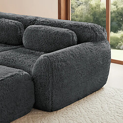 Avis allomn Canapé droit 3 places 291x104x73 cm - assise profonde peluche - gris