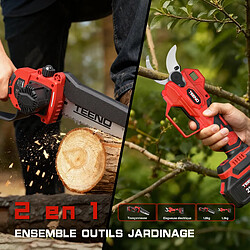 Acheter TEENO Ensemble d'outils de jardinage 2 en 1 : mini-scie sans fil de 6 pouces + sécateur