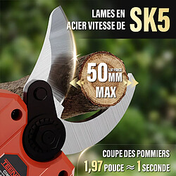 Acheter TEENO Sécateur Électrique Sans fil, 50mm Secateur Electrique 8000 mAh