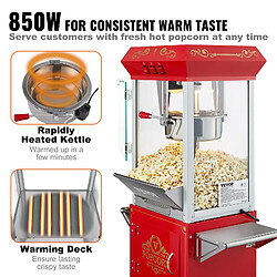 Acheter VEVOR Machine à Pop-corn avec Chariot Électrique 850 W 227 g 48 Tasses Rouge