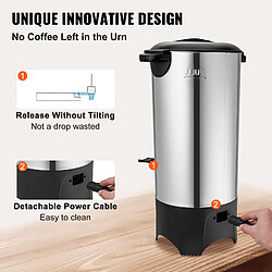 VEVOR Percolateur à Café Distributeur de Boissons Chaudes 7,4 L 50 Tasses Inox pas cher