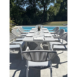 Acheter Paris Prix Ensemble Table de Jardin & 8 Fauteuils Abella 220cm Blanc