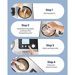 VEVOR 2L Sorbetière Automatique Turbine à Glace Sorbets Yaourts Crème Glacée pas cher