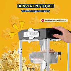 VEVOR Machine à Pop-corn Électrique de Comptoir 480 W 113 g pour Magasin Noir pas cher