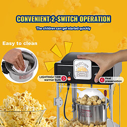 VEVOR Machine à Pop-corn Électrique de Comptoir 300 W 71 g Noir pour Magasin pas cher