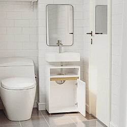 SoBuy Armoire sous-lavabo push-pull blanc 40x36x60 cm BZR222-W pas cher