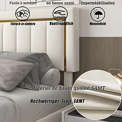 Lit rembourré - Superaly - 160x200cm - Espace de rangement sous le lit - Beige pas cher