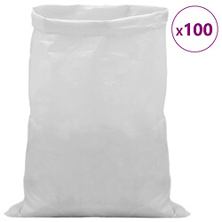 Avis vidaXL Sacs tissés 100 pièces Blanc 40 x 60 cm PP