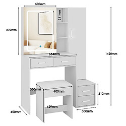 ByteLike Coiffeuse avec miroir LED pas cher