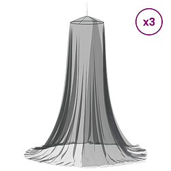 Avis vidaXL Ciel de lit anti-moustiques 3 pcs Maille 156 Noir Ø56 x 220 cm
