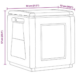 vidaXL Boîte de rangement de jardin 54x53x57 cm 130 L Gris foncé noir pas cher