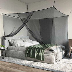 Acheter vidaXL Filet anti-moustiques pour lit 156 mailles 3 pcs Noir Polyester