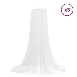 Avis vidaXL Ciel de lit anti-moustiques 3 pcs Maille 156 Blanc Ø56 x 220 cm