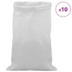 Avis vidaXL Sacs tissés 10 pièces Blanc 65 x 115 cm PP