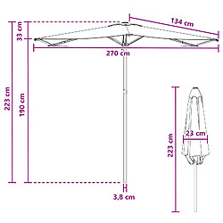 vidaXL Parasol de jardin 270 x 270 cm Polyester Rectangulaire pas cher