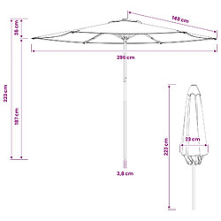 vidaXL Parasol de jardin 300 x 300 cm Polyester Rectangulaire pas cher