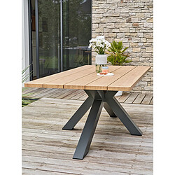 Acheter Paris Prix Table de Jardin en Métal Kelia 220cm Anthracite & Naturel