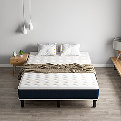 DEWINNER Combinaison lit 90x200cm, matelas en mousse à mémoire de forme, 15 cm d'épaisseur pas cher