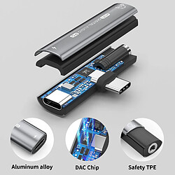 INF Adaptateur USB-C vers 3,5 mm pour écouteurs et chargeur Black pas cher