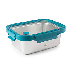 LACOR Etern Boîte repas rectangulaire 1,8 L inox - Couvercle verre valve - ClipLock pas cher