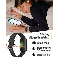 INF Montre connectée avec fréquence cardiaque, tension artérielle Black pas cher