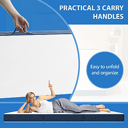 Avis DEWINNER Matelas pliant triple 90x200x15cm, mousse 15cm épaisse, housse lavable