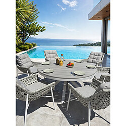 Avis Paris Prix Ensemble Table de Jardin & 6 Fauteuils Elba 142cm Blanc