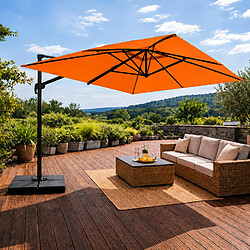 Acheter Concept Usine Parasol rectangulaire 3x4 déporté rotatif orange en aluminium CEZIR