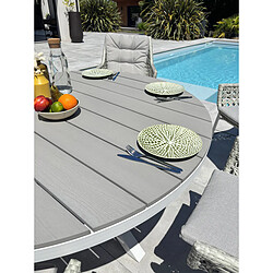 Paris Prix Ensemble Table de Jardin & 6 Fauteuils Elba 142cm Blanc pas cher