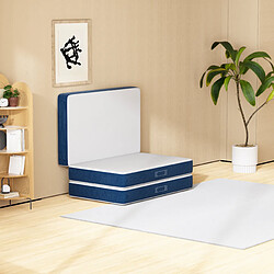 DEWINNER Matelas pliant triple 90x200x15cm, mousse 15cm épaisse, housse lavable pas cher