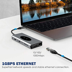 Acheter INF Adaptateur multiport concentrateur Type-C 15 en 1 avec HDMI, VGA, Ethernet, USB C PD