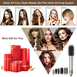 INF Brosse à air chaud dorée 6-en-1 - Styler multifonctionnel pour tous types de cheveux pas cher
