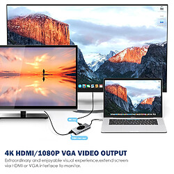 INF Adaptateur multiport concentrateur Type-C 15 en 1 avec HDMI, VGA, Ethernet, USB C PD pas cher