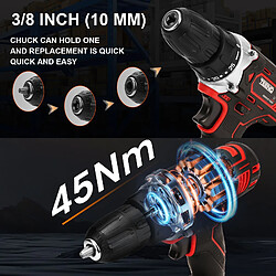 Acheter TEENO Perceuse Visseuse Sans Fil 21V Pour Batterie Makita 2x2.0Ah Batteries,45 Nm Visseuse