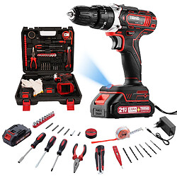 TEENO Perceuse Visseuse Sans Fil 21V Pour Batterie Makita 2x2.0Ah Batteries,45 Nm Visseuse pas cher