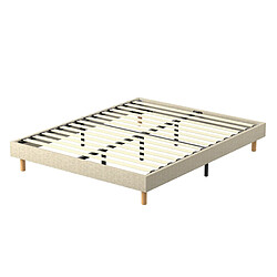 DEWINNER Sommier Tapissier 160x200cm , 14 lattes, Comfort, beige 